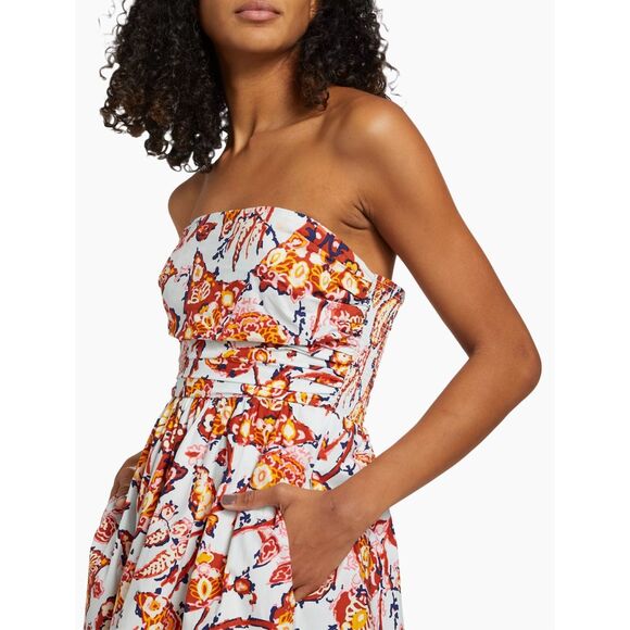 NWT A.L.C Tate Strapless A-line Maxi Dress Multicolor Size 0 $495 - Picture 5 of 14